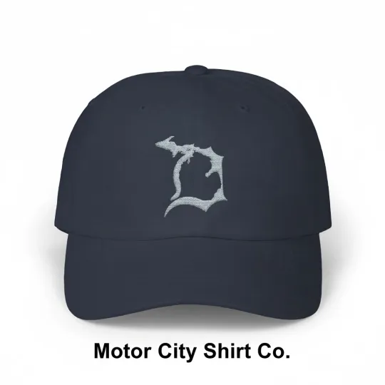 Michigan & Detroit Tigers Old English D Hat Mash-Up State & D Outline Design Cap