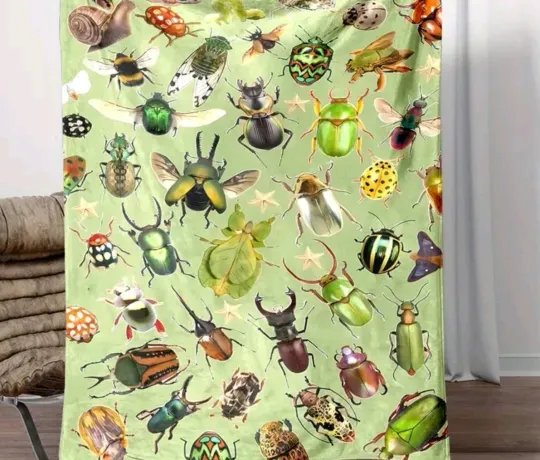 Discover Beetle Bug Soft Fleece Blanket