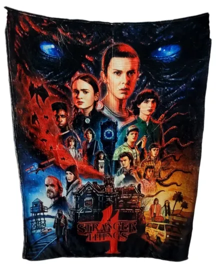Stranger Things 4 Fleece Blanket - Soft Plush Throw