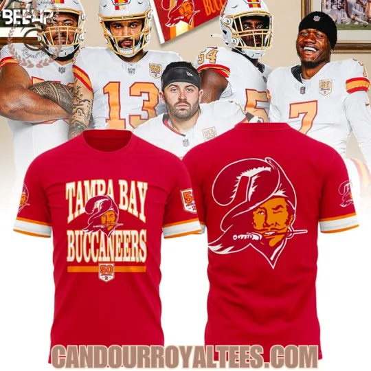 Tampa Bay Buccaneer 50Th Season Game Red 3D T-Shirt