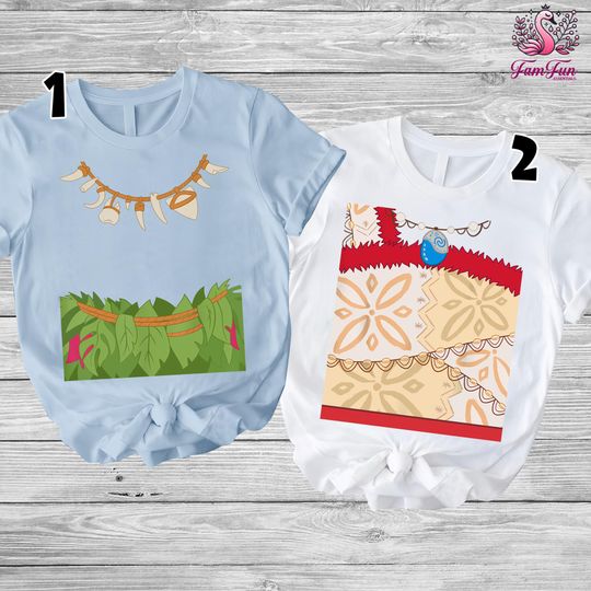 Discover Moana Dress Costume T-shirt, Costume Halloween Shirt, Moana Movie Costume T-Shirt, Disneyland Cosplay Shirt, Halloween Costume Tees