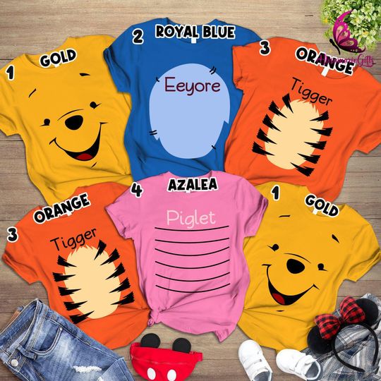 Discover Winnie The Pooh Characters Costume Shirts, Winnie the Pooh Shirts