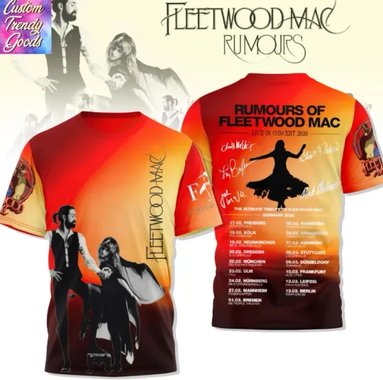 Discover Rumours Of Fleetwood Mac Live In Concert 2025 3D T-Shirt