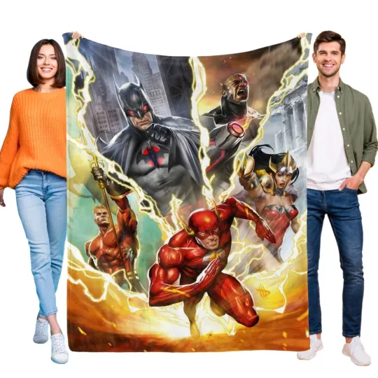 Discover Justice League Flannel Blanket, Soft Bed and Sofa Throw