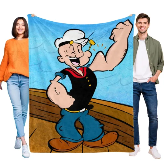 Discover Popeye the Sailor Fleece Blanket for Sofa and Bed