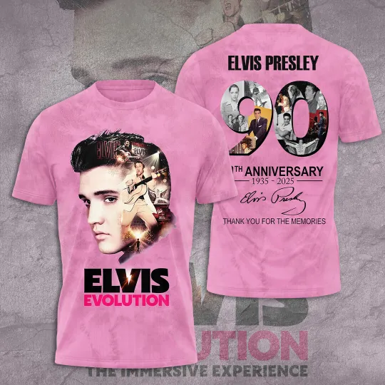 Discover Elvis Presley 90th Anniversary 1935-2025 Thank You 3D Apparel