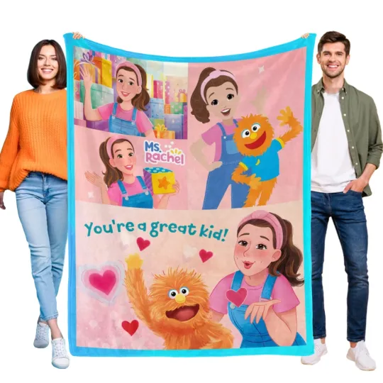 Discover Ms Rachel Flannel Blanket for Kids, Soft Bed and Sofa Throw Blanket, Perfect Birthday Gift