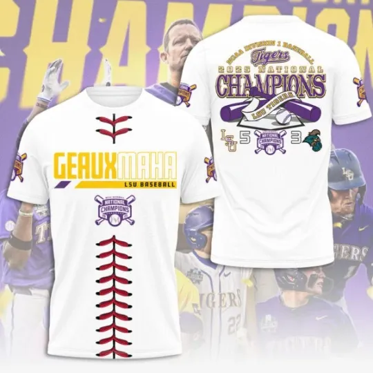 Discover LSU Tigers Baseball 3D Apparel National Champions