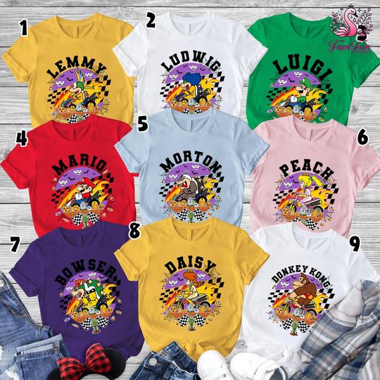 Personalized Super Mario Cart Halloween Theme Shirts, Mario Cart Group Shirt