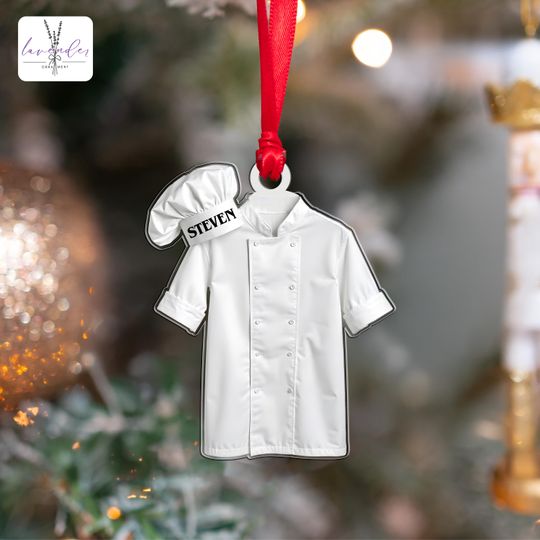 Discover Personalized Chef Uniform Christmas Ornament: Custom Acrylic Chef Gift