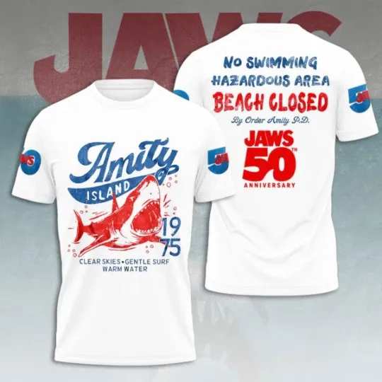 Discover Jaws 50th Anniversary Amity Island 3D Shirt