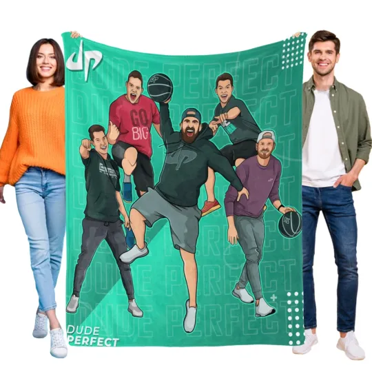 Discover Dude Perfect Blanket Flannel Throw for Bed Sofa Lightweight Birthday Gift Kids