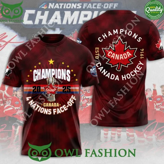 Discover Champions Canada 2025 4 Nations Face Off 3D Shirt