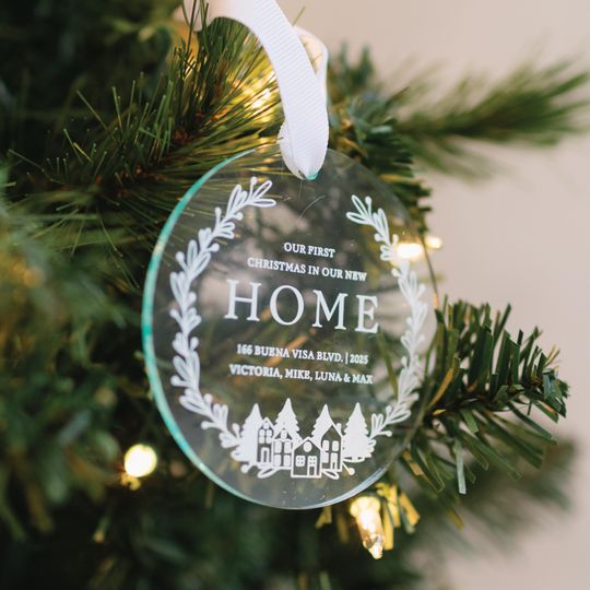Discover First Home Ornament 2025: Clear Acrylic, New Home Gift