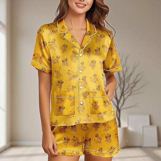 Discover Simba Mufasa Satin Pajamas Set, Lion King Movie  Women PJs, Retro Disney Sleepwear, Lion Cartoon Movie PJs, Bridal Shower Gifts