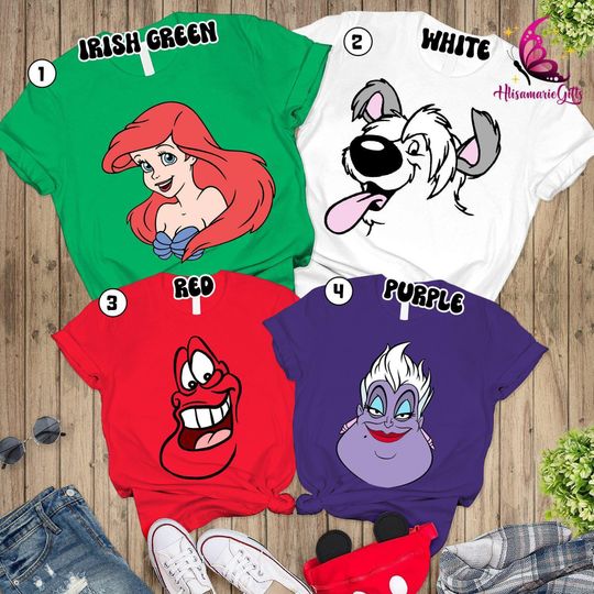 Discover Little Mermaid Matching Costume Shirt | Mermaid Birthday Shirt | Halloween Matching Shirt
