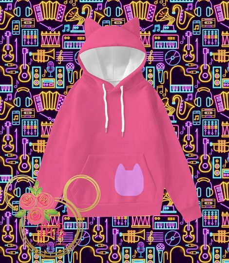 Discover DJ - Cat Hoodie - Dollhouse - Halloween - Womens Hoodie With Decorative Ears