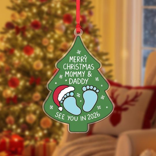 Discover Expecting Parents Christmas Ornament: Acrylic Pregnancy Announcement Gift