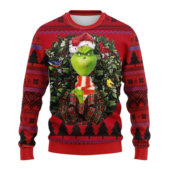 Discover Funny Character Ugly Christmas Sweatshirt with Cup Noel
