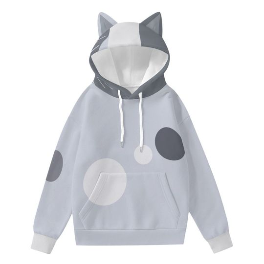 Gray Aunt hoodie with ears - Adult Hoodie With Decorative Ears