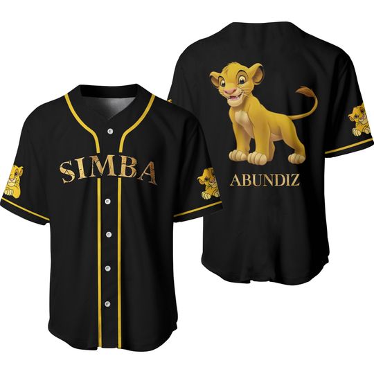 Simba custom name baseball jersey