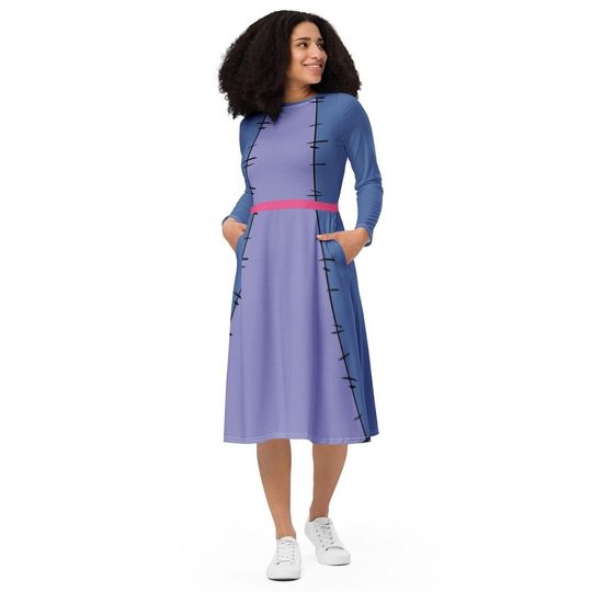 Eeyore Dress Winnie the Pooh womens long sleeve midi dress Disney cosplay Halloween costume run Disney bounding