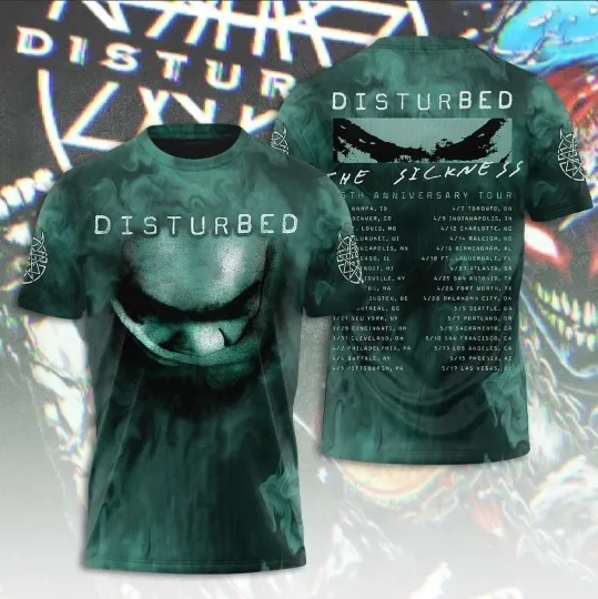 Discover Disturbed The Sickness 25th Anniversary Tour AOP 3D T-shirt