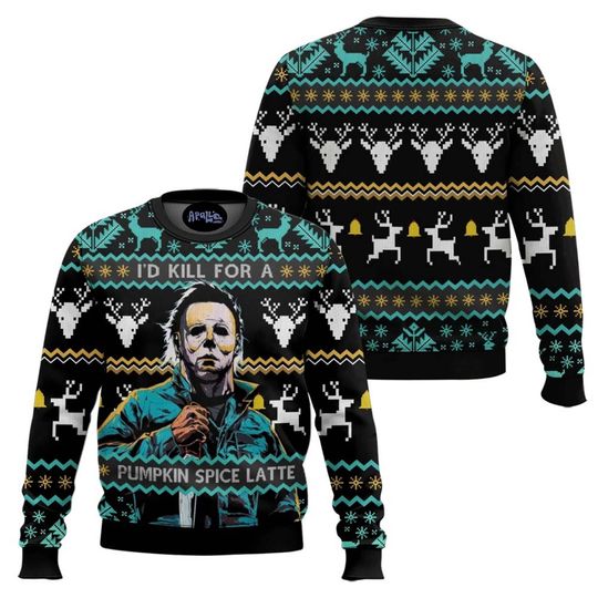 Horror Movie Christmas Sweater Michael Myers Creepy Holiday Pullover Festive Outfit 2025