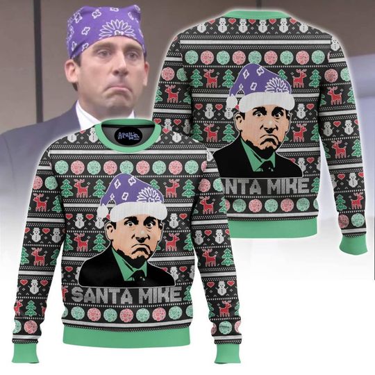 Discover Michael Scott Christmas Sweater Santa Mike Funny The Office Holiday Pullover Festive 2025