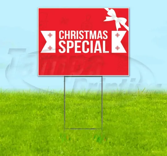 Discover CHRISTMAS SPECIAL 18x24 Yard Sign Corrugated Plastic Bandit Lawn USA