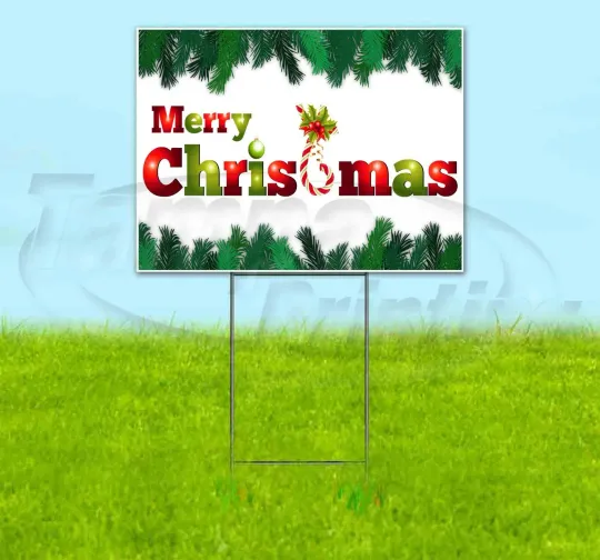 Discover MERRY CHRISTMAS 18x24 Yard Sign Corrugated Plastic Bandit Lawn Business HOLIDAYS