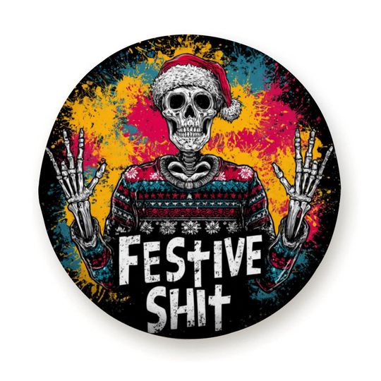 Discover Skeleton Christmas Spare Tire Cover, Skull Santa Tire Cover for Jeep
