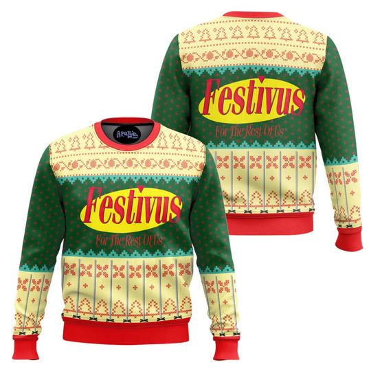 Discover Seinfeld Festivus For The Rest Of Us Christmas Sweater Funny Holiday Pullover Outfit 2025