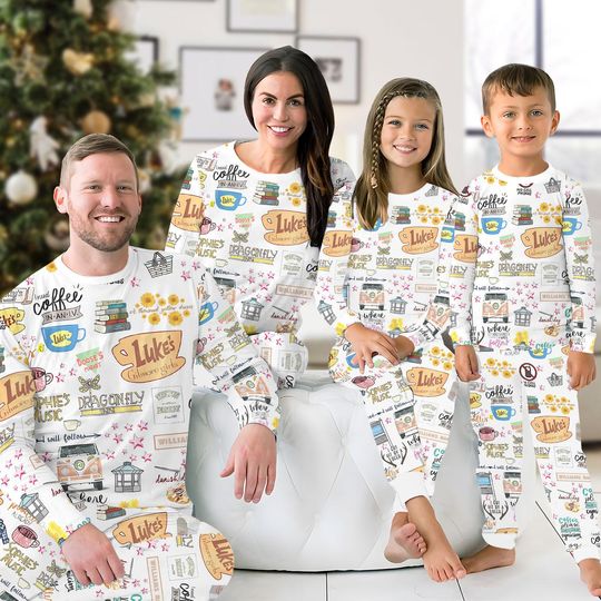 Gilmore Girl Christmas Family Pajamas Set, Star Hollow Pajamas, Gilmore Girl Tv Series Tee, Lukes Coffee Diner Shirt, Christmas Gifts