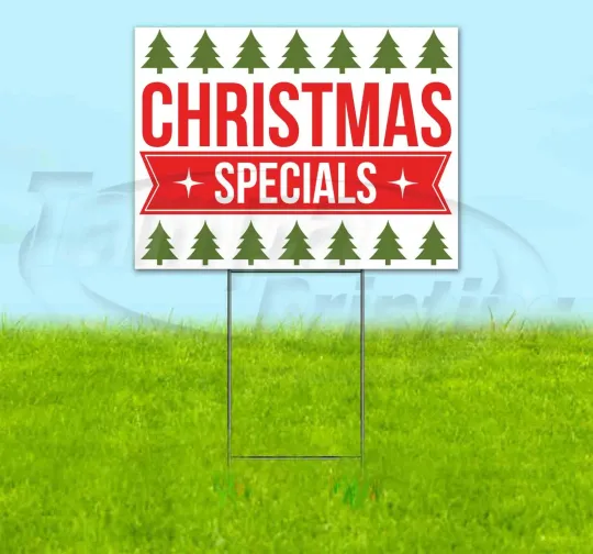 Discover CHRISTMAS SPECIALS 18x24 Yard Sign Corrugated Plastic Bandit Lawn Business SALE