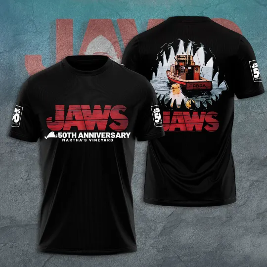Discover Jaws 3D Shirt 50th Anniversary King of Sharks
