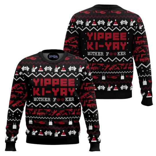 Yippee Ki Yay Die Hard Christmas Sweater Funny Movie Meme Holiday Pullover Outfit 2025