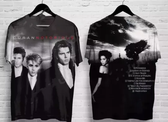 Discover Duran Duran Notorious Album Cover Black and White AOP 3D T-shirt