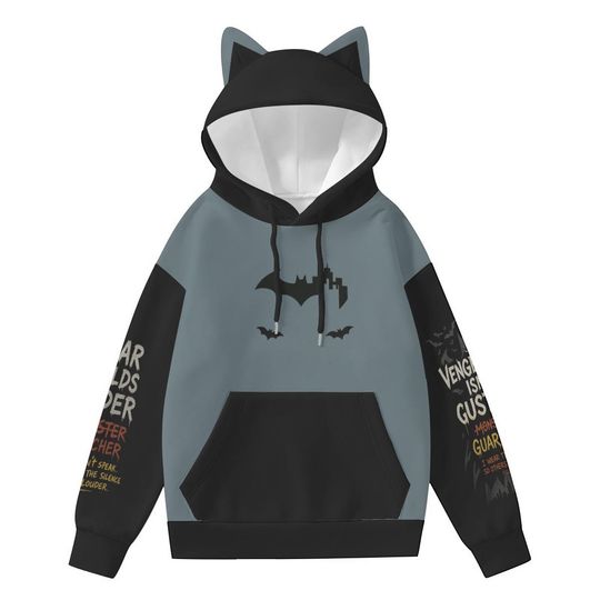 Bat Superhero Cat Ear Hoodie - Anime Cosplay Sweatshirt
