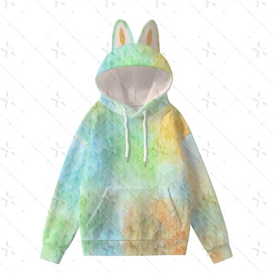 Discover 2025 New Rabbit Ear Hoodie Pullover Cute Family Halloween Costume Girl’s Gift Festive Colorful Hoodies