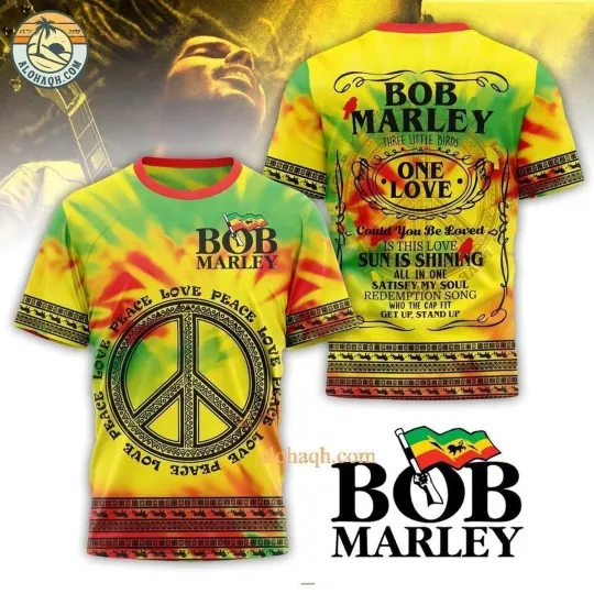 Bob Marley Three Little Birds One Love 3D T-Shirt