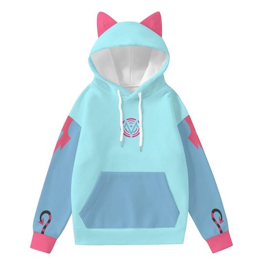 Discover Vox Cat Ear Hoodie  Hazbin Hotel Cosplay Hoodie  Demoncore Anime Streetwear  Unisex Cute Gothic Imp Gift for Fans