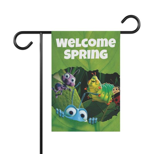 Discover Disney Bug's Life Welcome Spring Garden or Home Flag Banner