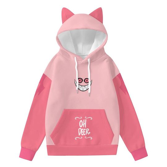S2 Alastor Cat Ear Hoodie  Hazbin Hotel Cosplay Hoodie  Demoncore Anime Streetwear  Unisex Cute Gothic Alastor Gift for Fans