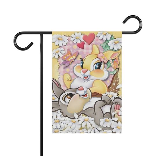 Disney Thumper and Miss Bunny from the Classic Disney movie Bambi Garden or Home Flag Banner