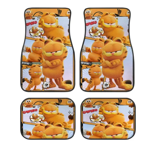 Garfield Cartoon Car Floor Mats 4-Piece Universal Fit Interior Set