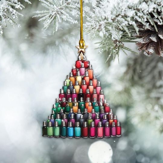 Discover Nail Polish Christmas Ornament, Nail Tech Xmas Ornament, Nail Artist Holiday Ornament, Manicurist Ornament, Nail Salon Decor TD-1119-UTFH