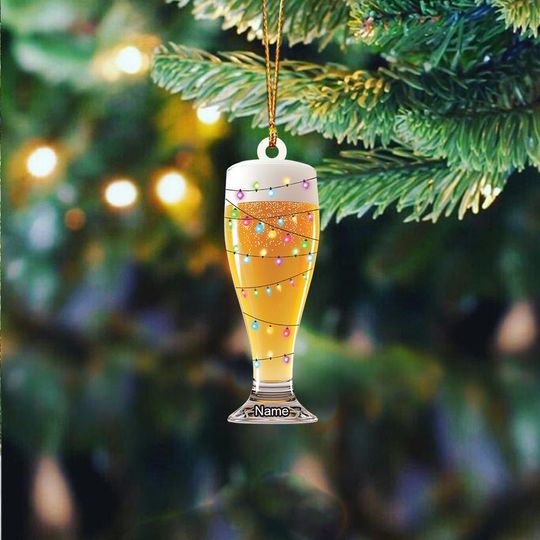Discover Personalized Beer Ornament, Beer Christmas Ornament, Drink Lovers Ornament, Beer Party Ornament, Bar Pub Cheer Beer Ornament ID-1028-WIL2