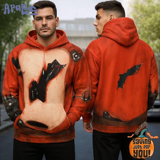 Nightmare Foxy Hoodie Halloween Cosplay, Horror FNAF Fan Costume Halloween Sweater