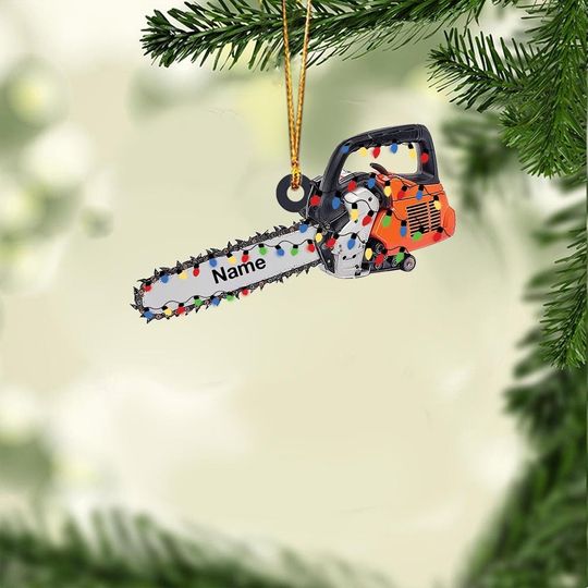 Personalized Chainsaw Christmas Ornament, Arborist Christmas Ornament Gift, Tree Cutter Ornament, Logger Tree Surgeon Gift